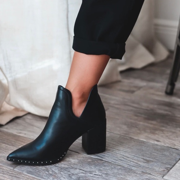 Shoes - Black Cutout Boot with studs